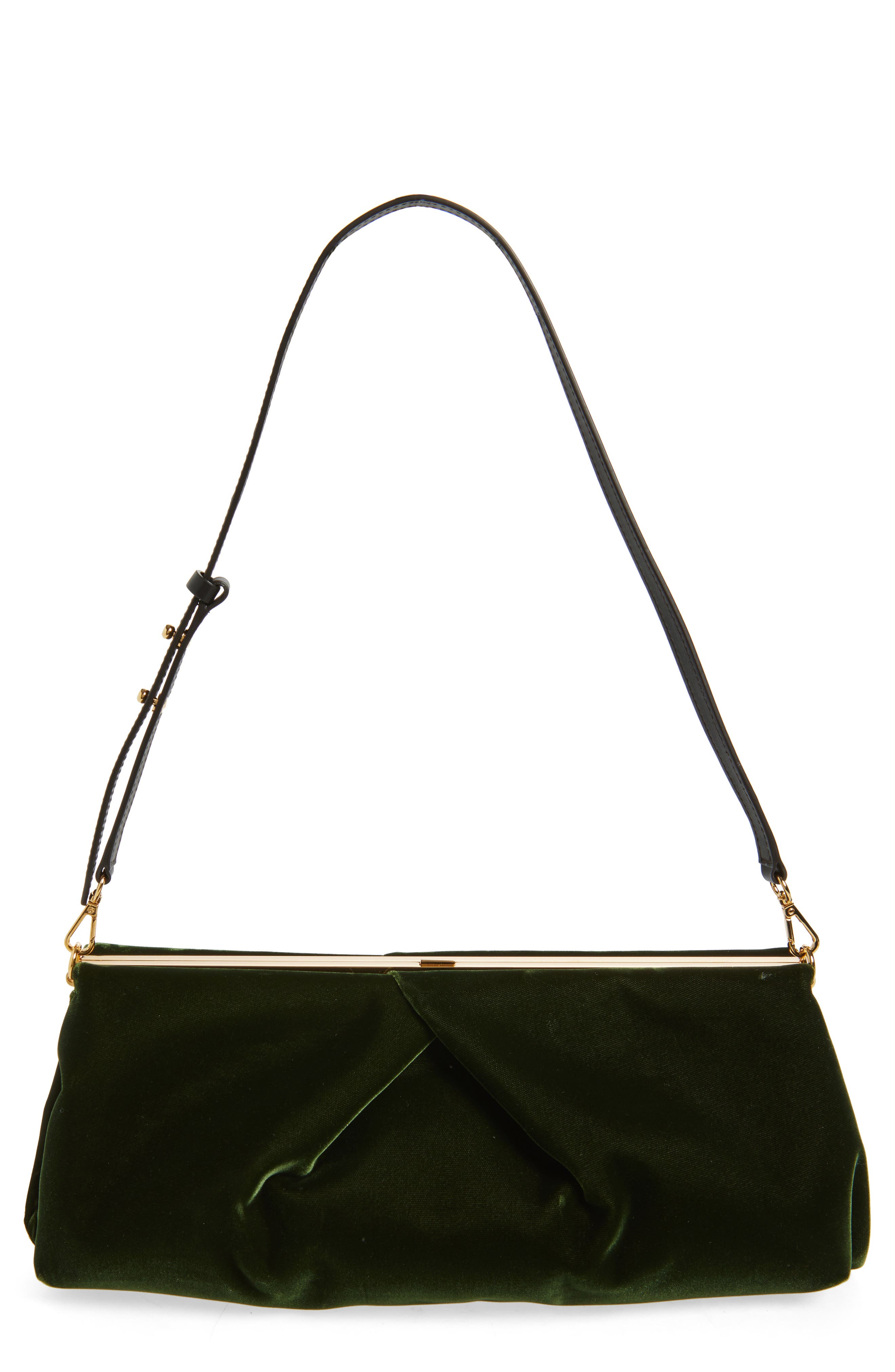 Dries Van Noten Velvet Envelope Clutch, Main, color, Olive