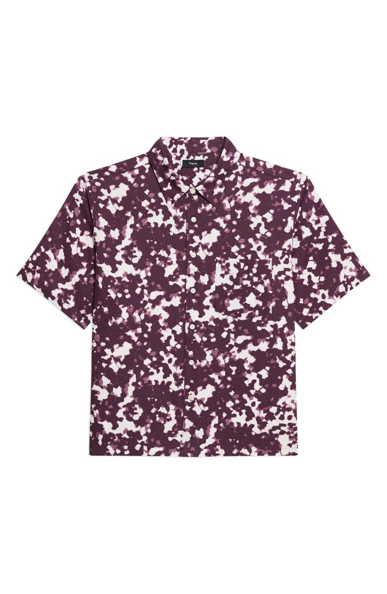 Theory Weekend Short Sleeve Seersucker Button-Up Shirt, Alternate, color, 