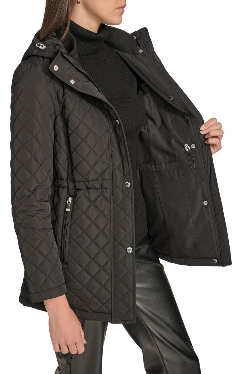 Calvin Klein Diamond Quilted Hooded Jacket, Alternate, color,