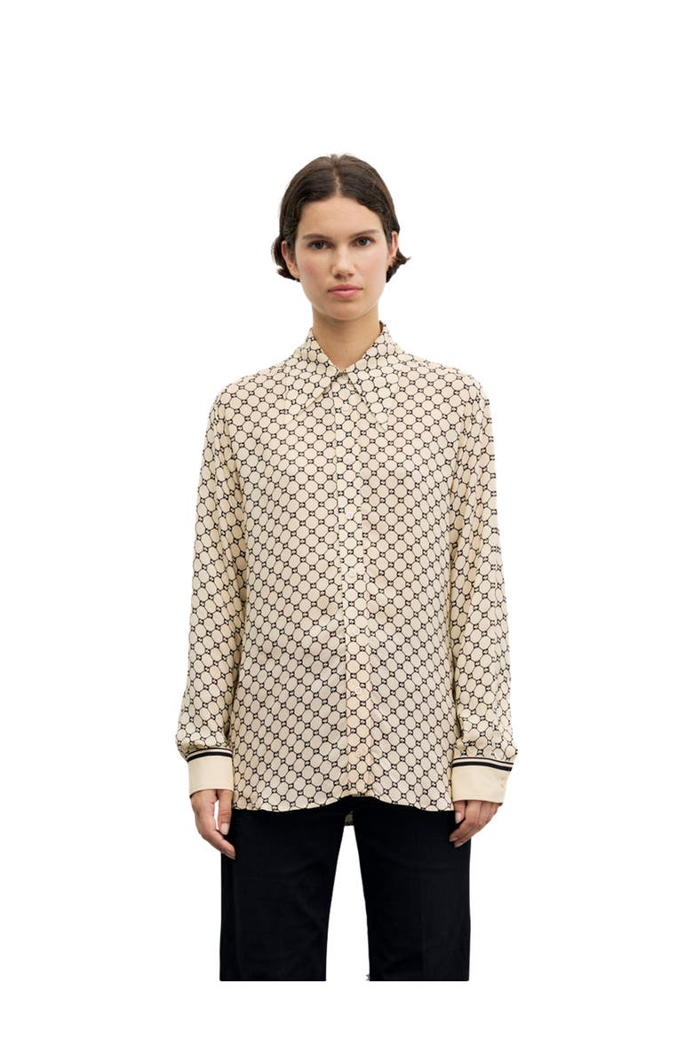 Jimi Geometric Fluid Shirt, Main, color, Ecru