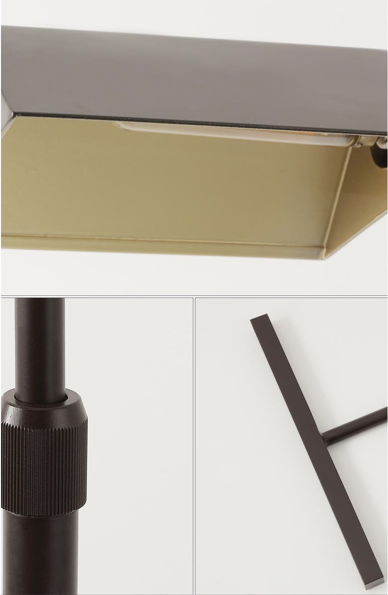 JONATHAN Y Cotys MidCentury Industrial Metal Adjustable Pharmacy LED Floor Lamp, Alternate, color, Oil Rubbed Bronze