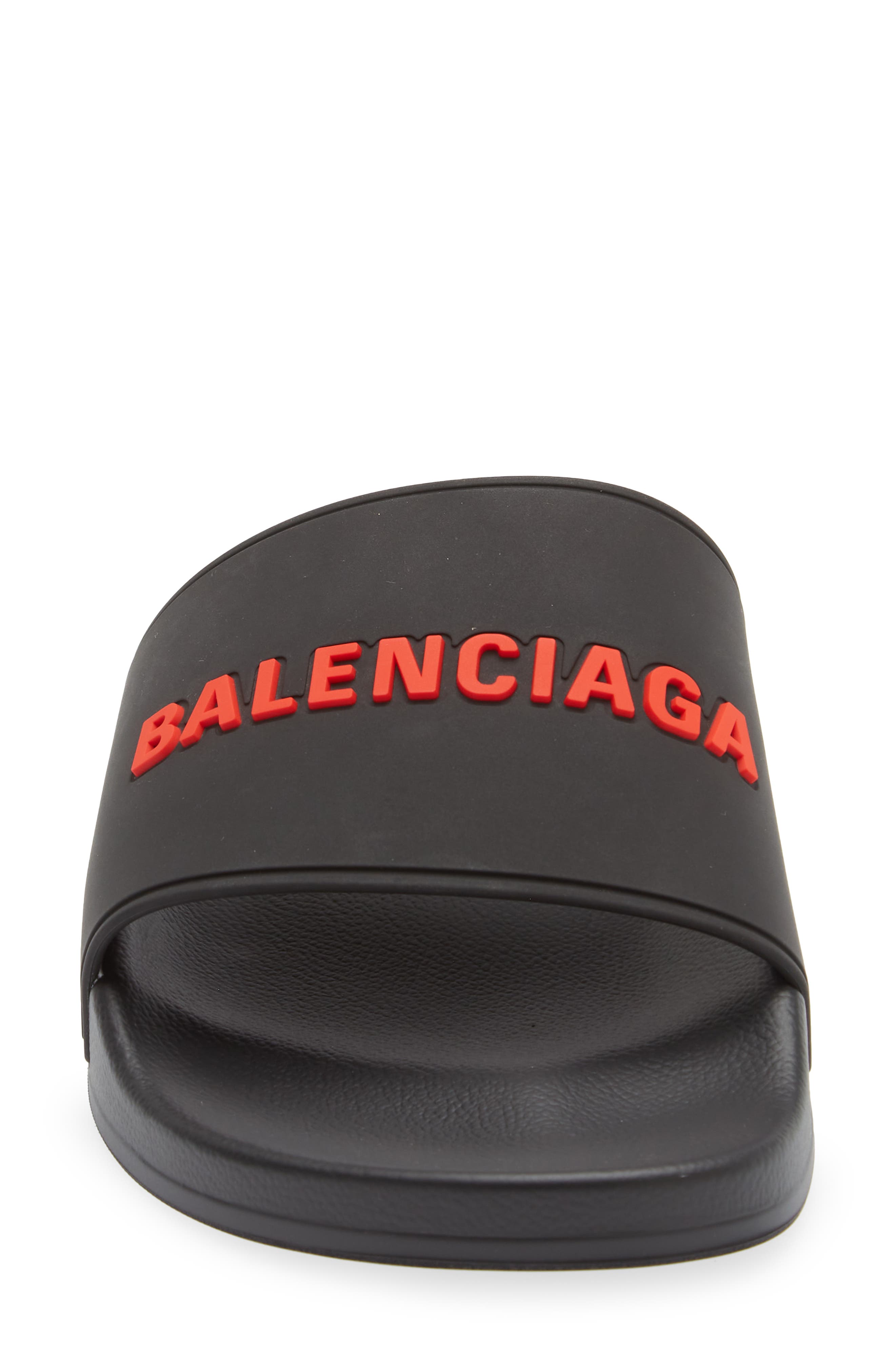 Balenciaga Logo Slide Sandal, Alternate, color, 