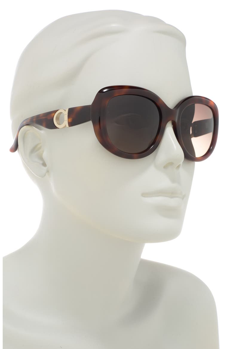 53mm Oversized Sunglasses, Alternate, color, HAVANA BRN