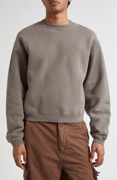 Erl Gender Inclusive Script Embroidery Cotton Sweatshirt In Brown