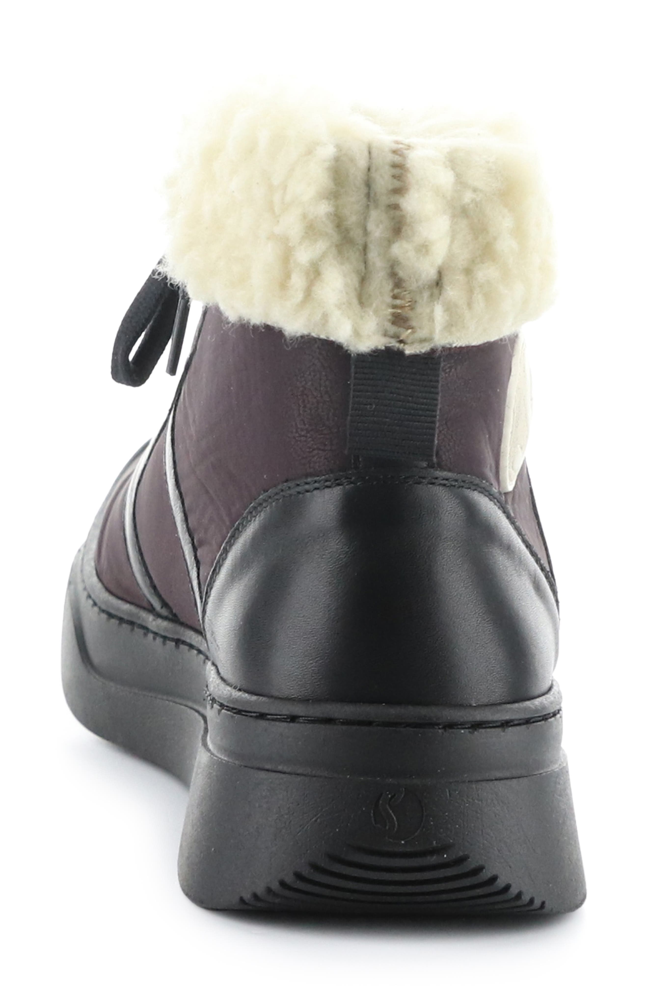 Softinos by Fly London Alio Faux Shearling Bootie, Alternate, color, Bordeaux Smooth Leather