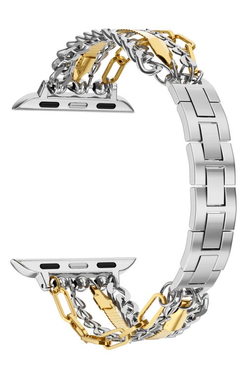The Posh Tech Leo Mixed Chain Stainless Steel Apple Watch® Bracelet Watchband In Silver/gold