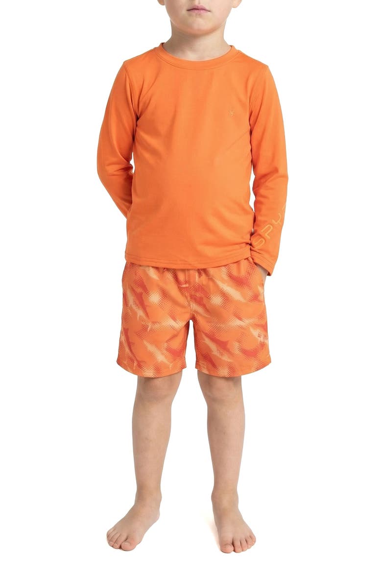 Kids' Rashguard Top & Swim Trunks Set, Alternate, color, TIGRE