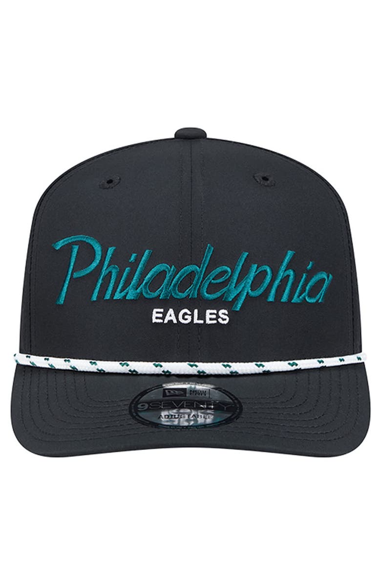 New Era Men
s New Era Black Philadelphia Eagles Script 9SEVENTY Adjustable Hat, Alternate, color, Black