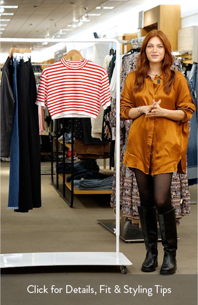 Stripe Short Sleeve Crop Sweater, sales video thumbnail