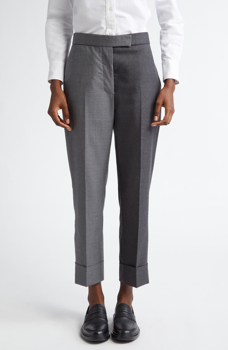 Thom Browne Classic Funmix Wool Twill Trousers, Main, color, Medium Grey