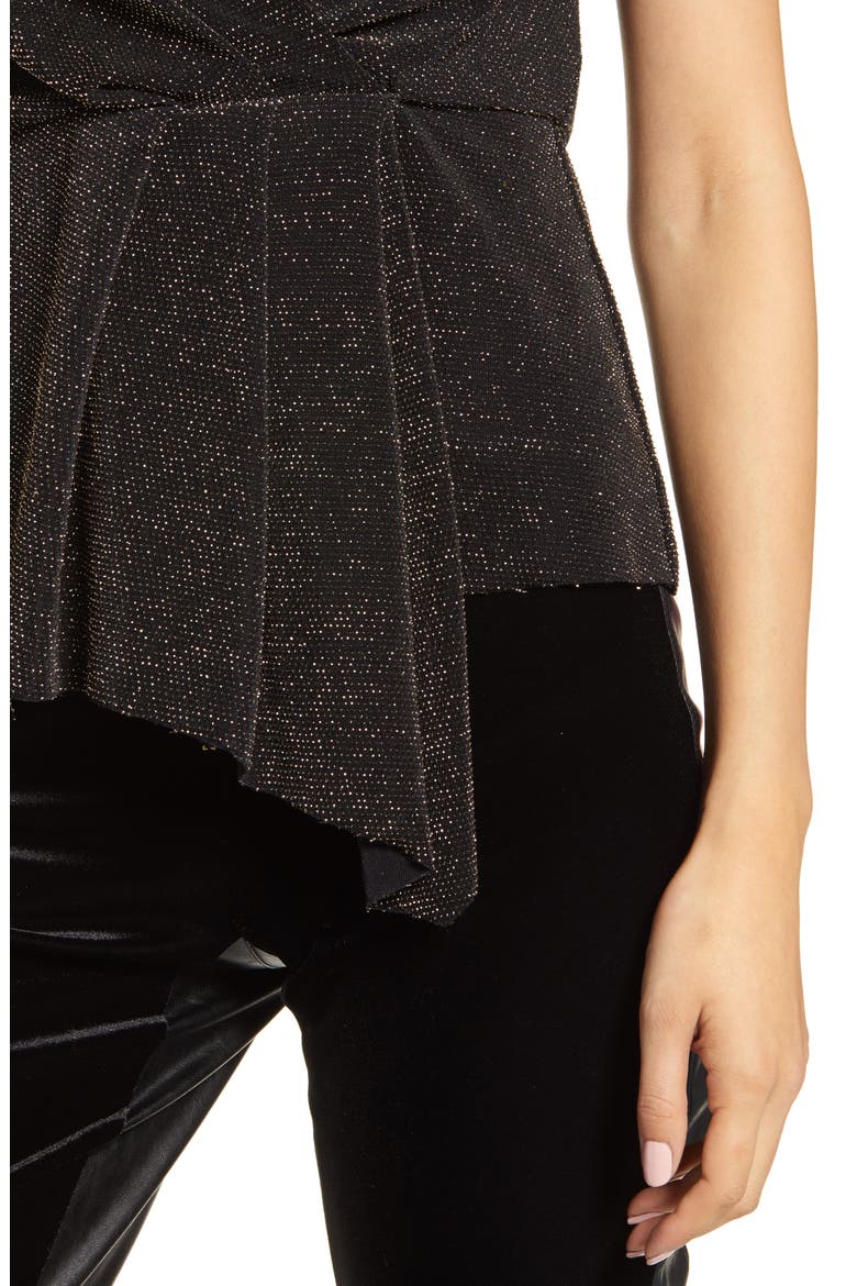 Lauren Metallic Drape Top, Alternate, color, GOLD