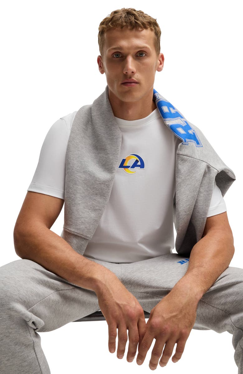 BOSS x NFL Stretch Cotton Graphic T-Shirt, Alternate, color, Open Wht