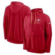 Nike Men's Nike Scarlet San Francisco 49ers Sideline Logo Glory Anorak Half-Zip Hooded Jacket