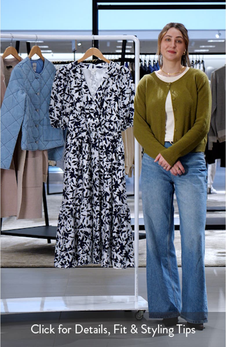 Twist Detail Allover Print Midi Dress, sales video thumbnail