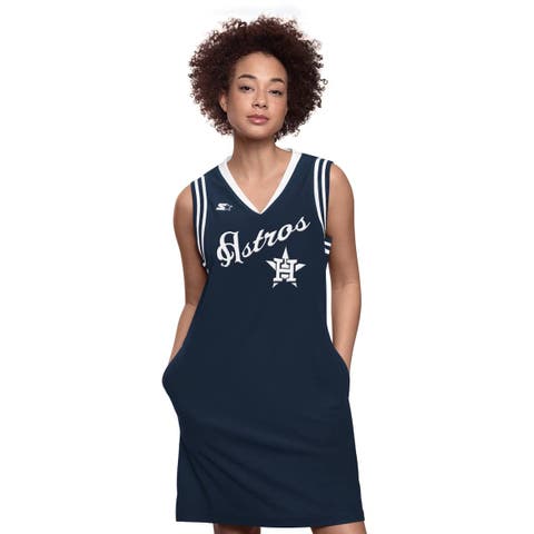 Women's Starter  Navy Houston Astros Fast Track Sneaker V-Neck Dress
