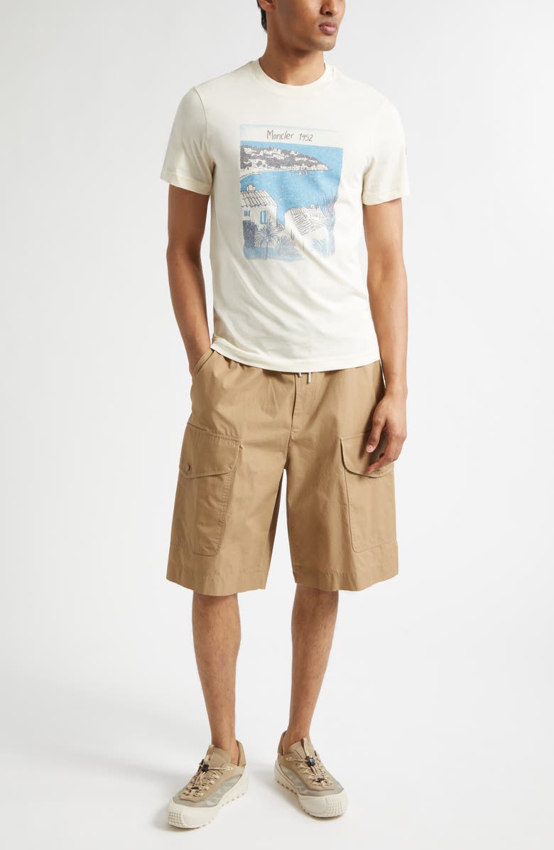 Moncler Seaside Graphic T-Shirt, Alternate, color, Melange Cream
