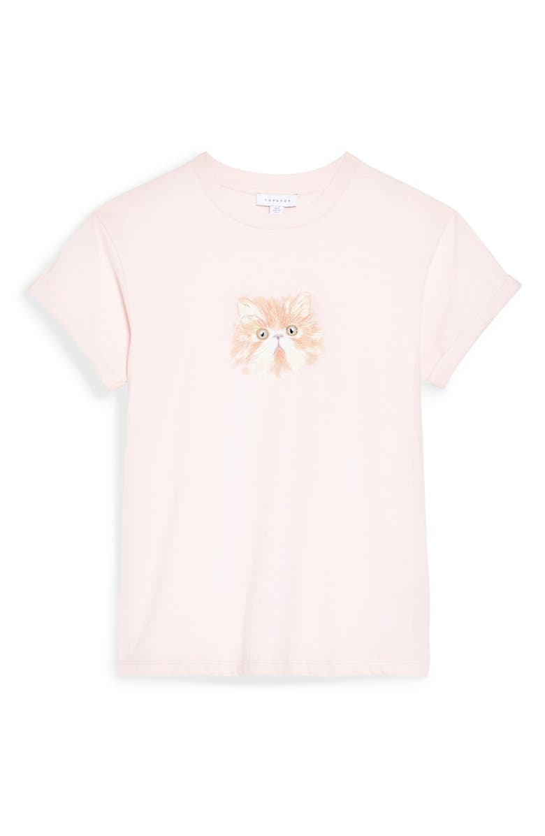 Topshop Cat Graphic Tee, Alternate, color,