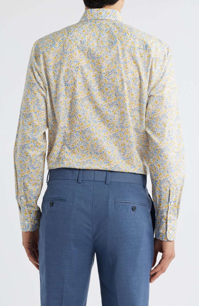 Jack Victor Laurendeau Floral Cotton Button-Up Shirt, Alternate, color, Yellow