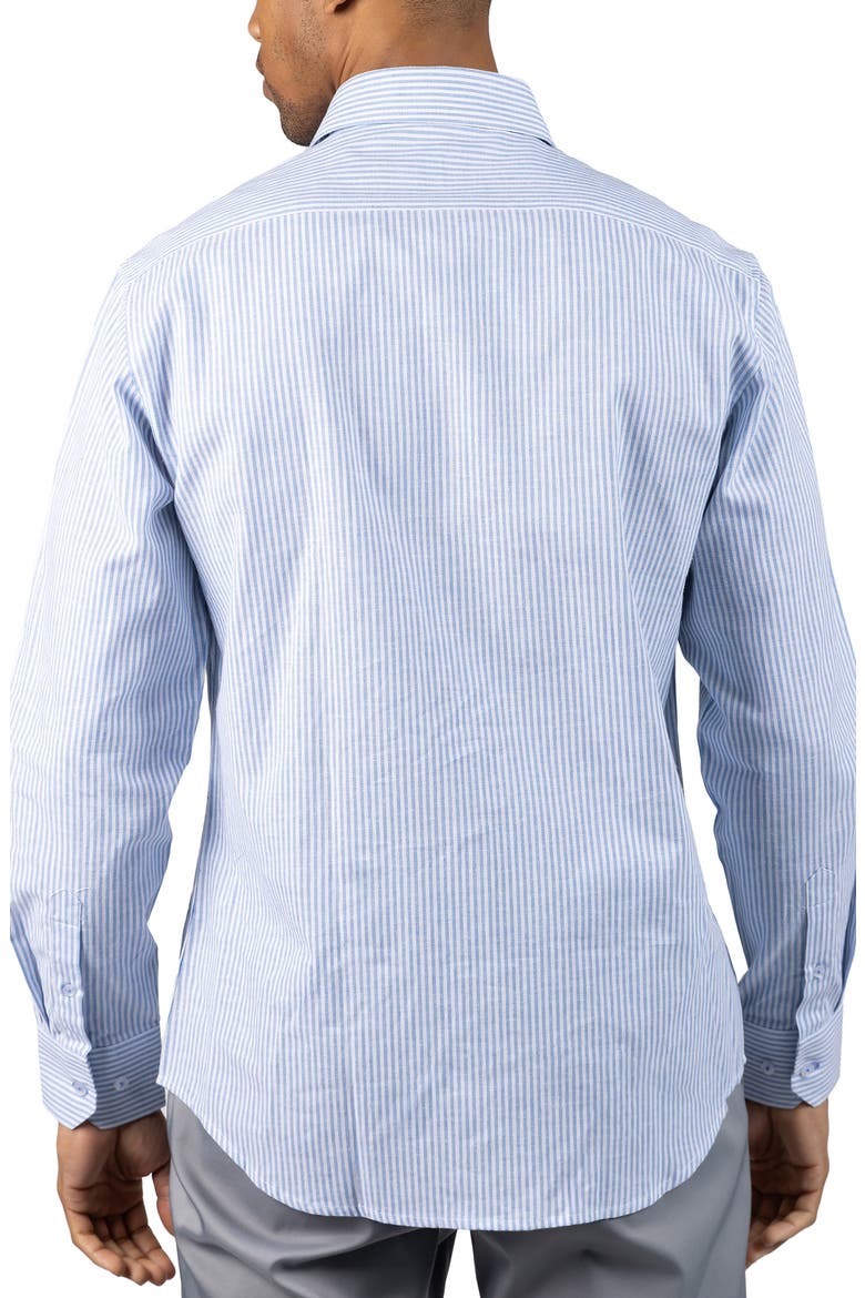 Stripe Linen Blend Button-Up Shirt, Alternate, color, LIGHT BLUE