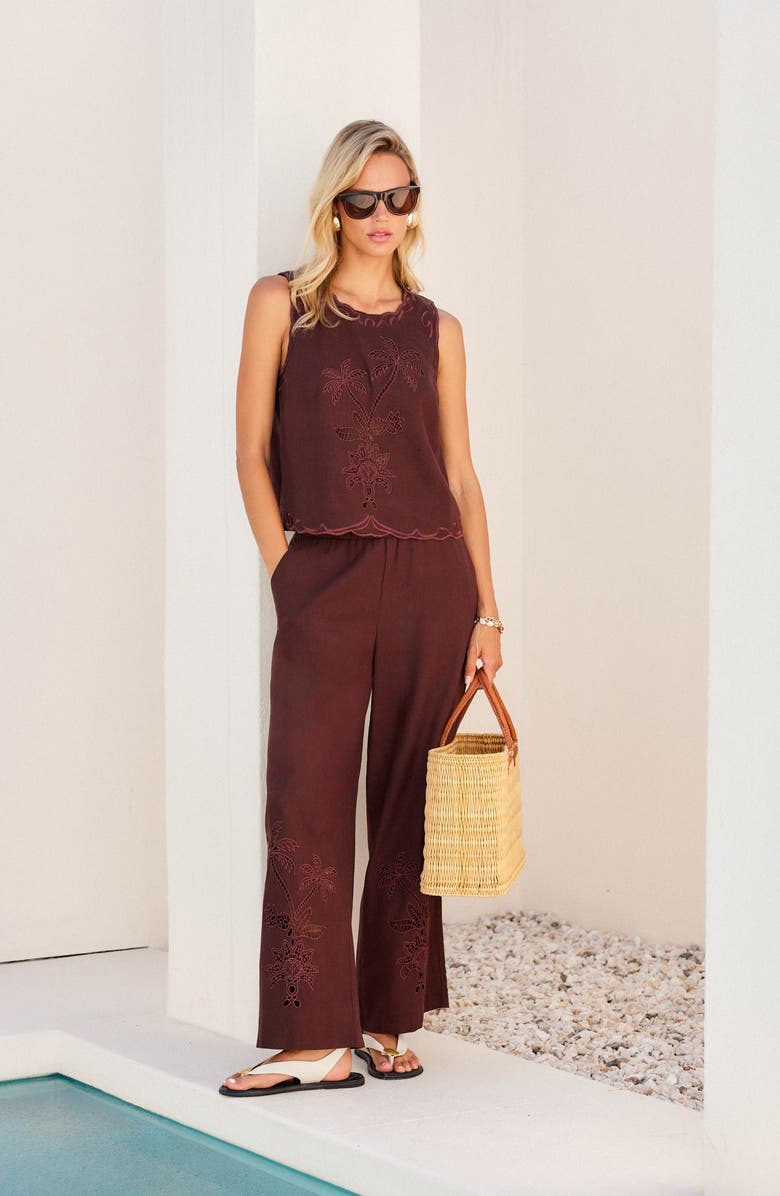 FIFTEEN TWENTY Zora Embroidered Ankle Wide Leg Pants, Alternate, color, 