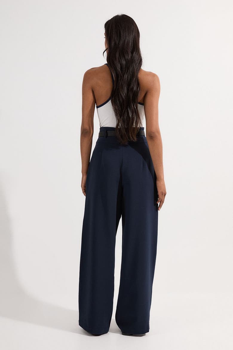 High Waist Wide Leg Pants, Alternate, color, Navy