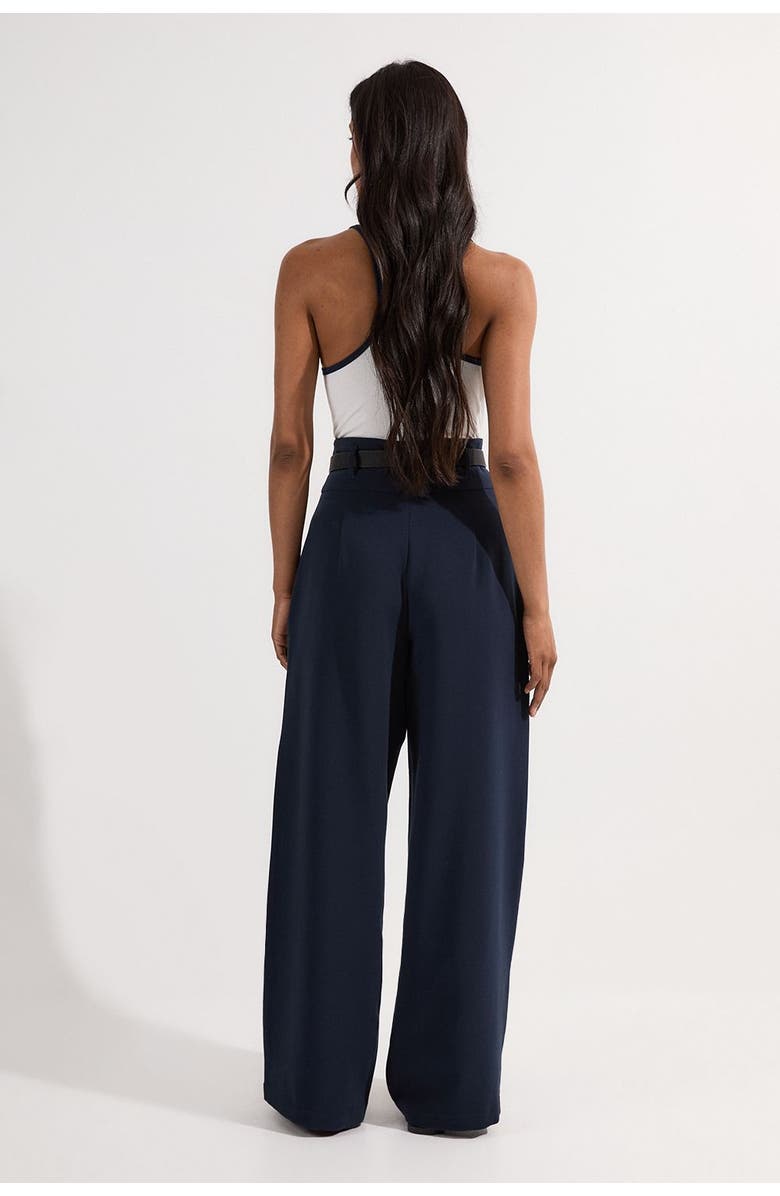 Karen Millen High Waist Wide Leg Pants, Alternate, color, Navy