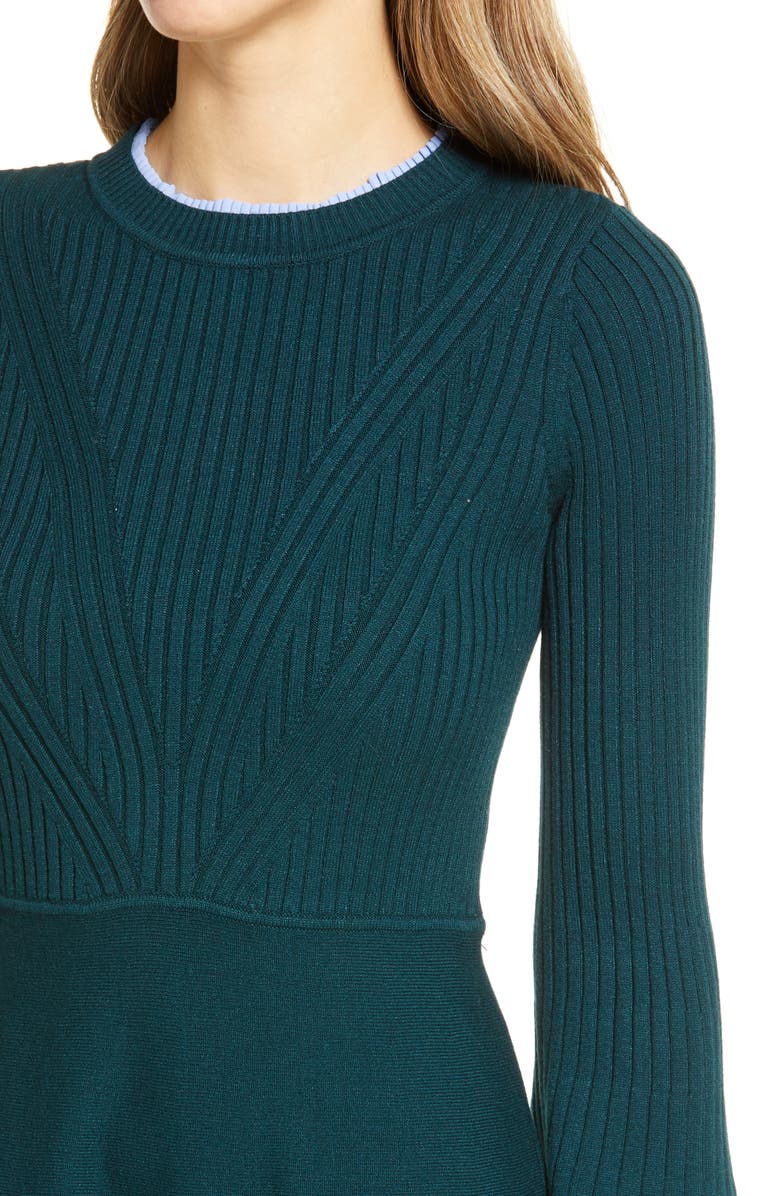 Eliza J Long Sleeve Fit & Flare Sweater Minidress, Alternate, color, 