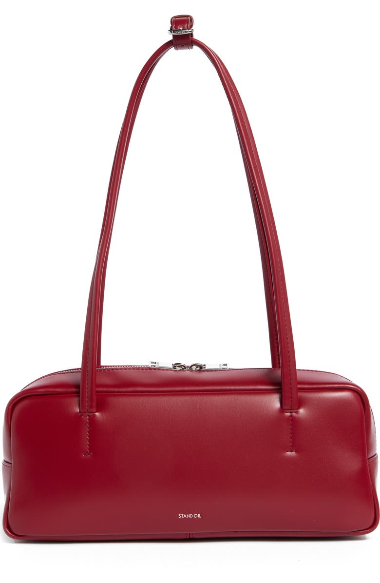 Stand Oil More Faux Leather Baguette Bag, Main, color, Red Wine