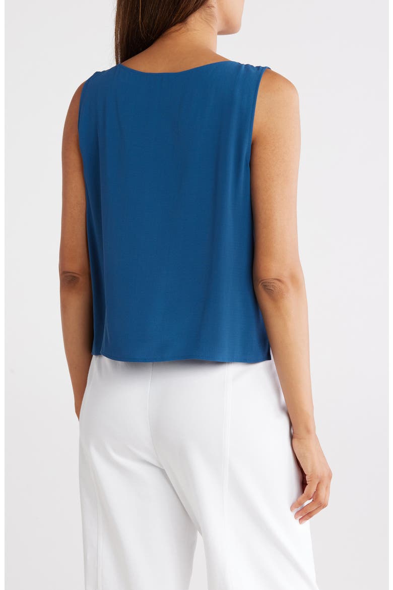 Jewel Neck Silk Shell Top, Alternate, color, ATLANTIS