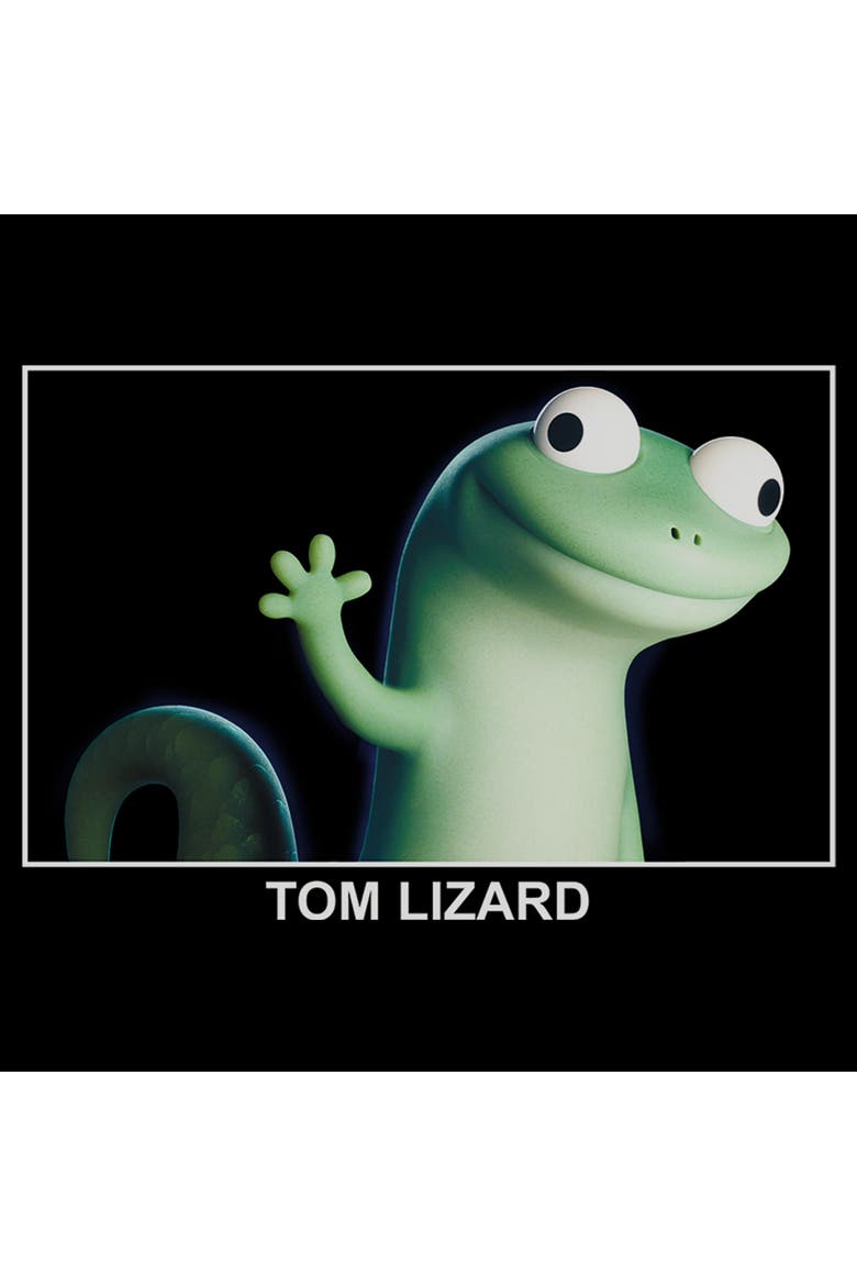 Men's Tom Lizard Happy and Cute Portrait Short Sleeve Graphic T-Shirt, Alternate, color, Black