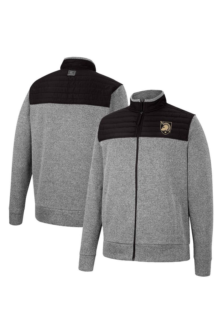 Men's Colosseum Gray/Black Army Black Knights Putter Herringbone Full-Zip Jacket, Main, color, Charcoal