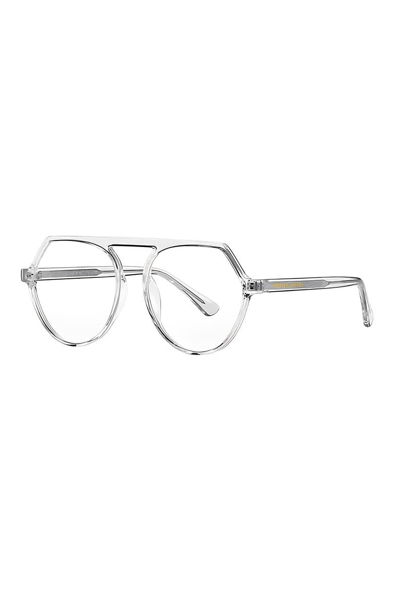 Carter 53mm Round Blue Light Blocking Glasses, Alternate, color, CLEAR / CLEAR
