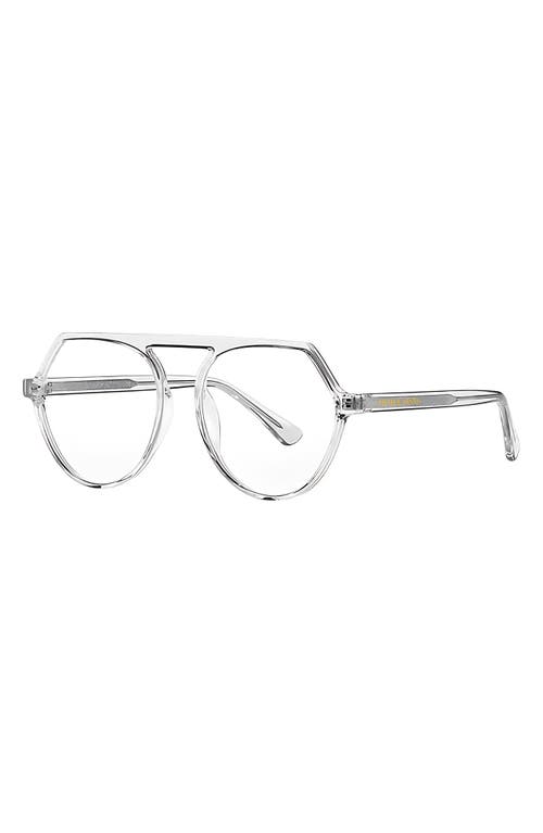 Fifth & Ninth Carter 53mm Round Blue Light Blocking Glasses In White