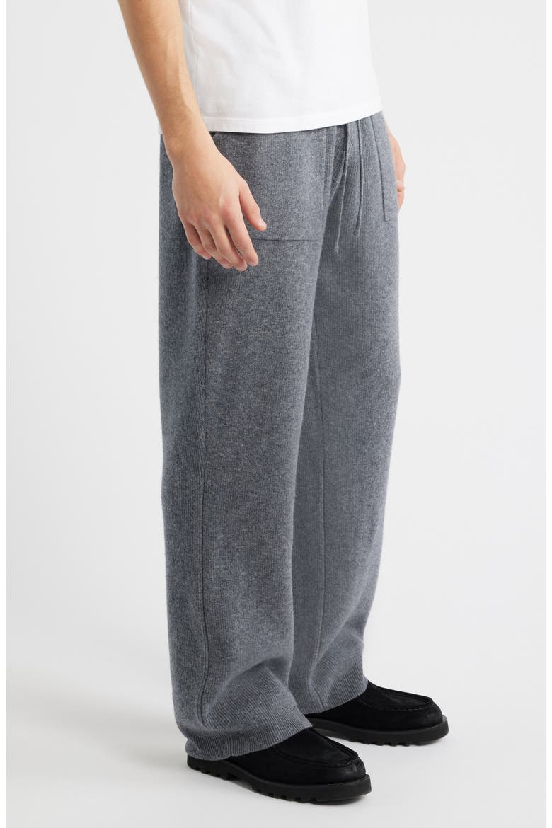 Wide Leg Knit Wool Drawstring Pants, Alternate, color, GUNMETAL