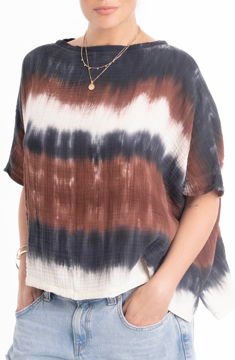 ocean+main Tie Dye Square Gauze Top, Alternate, color, Birch Tie Dye