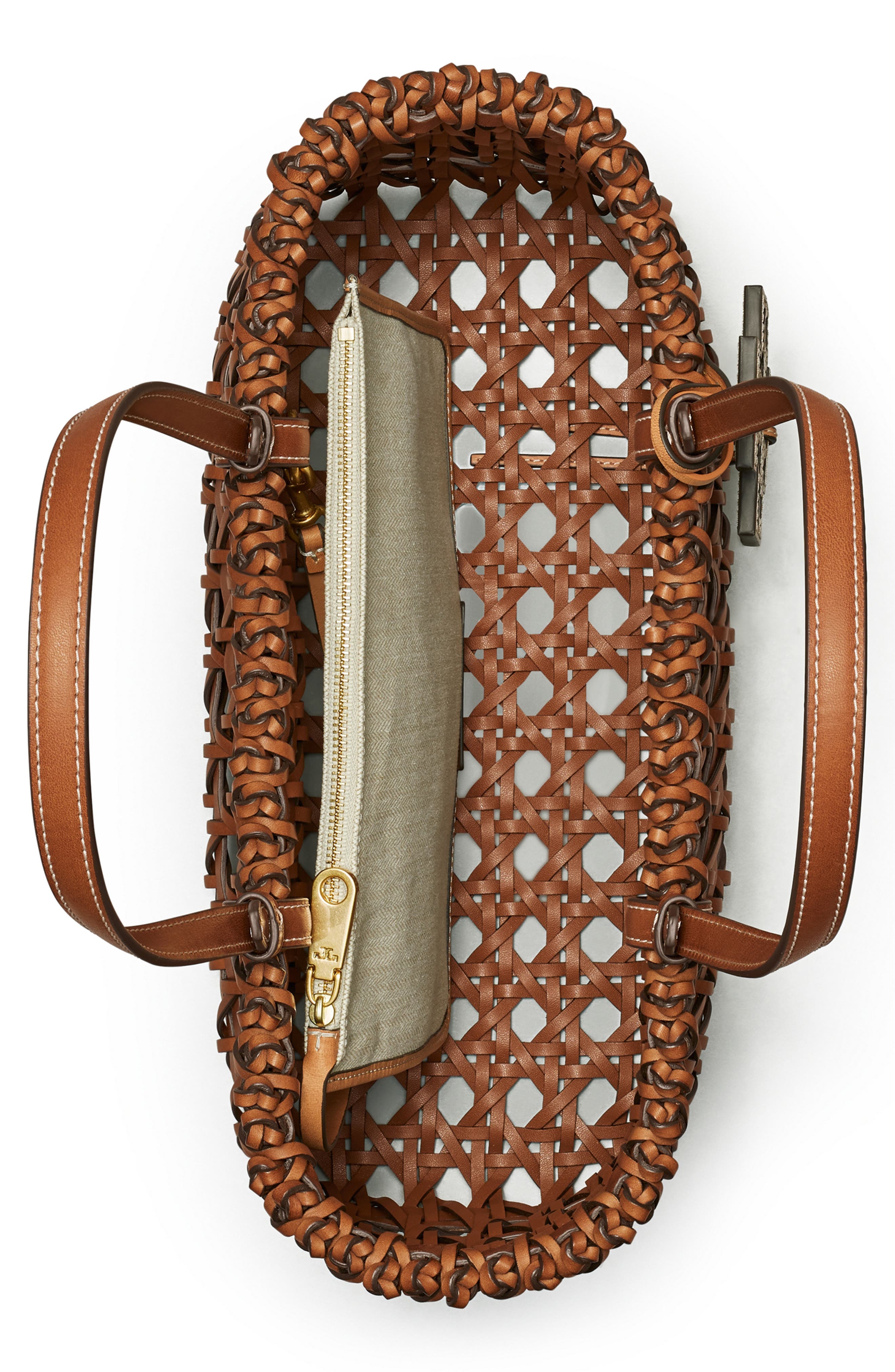 Tory Burch McGraw Garden Basketweave Tote, Alternate, color, 