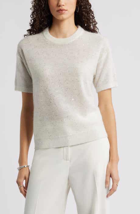 Nordstrom Short Sleeve Sequin Sweater