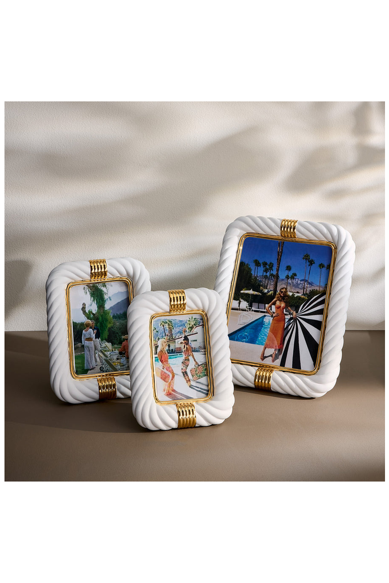 Geneva Picture Frame, Alternate, color, White / Gold