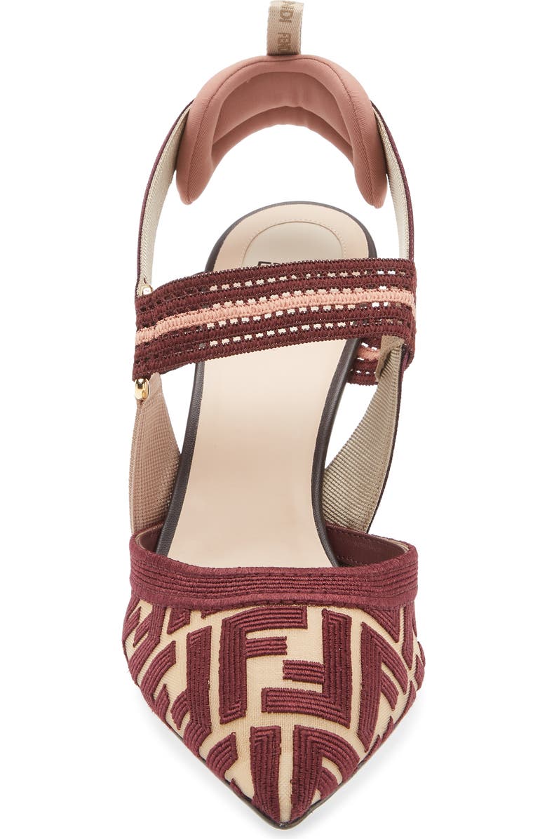 Fendi Colibri Mesh Slingback Pump, Alternate, color, Burgundy