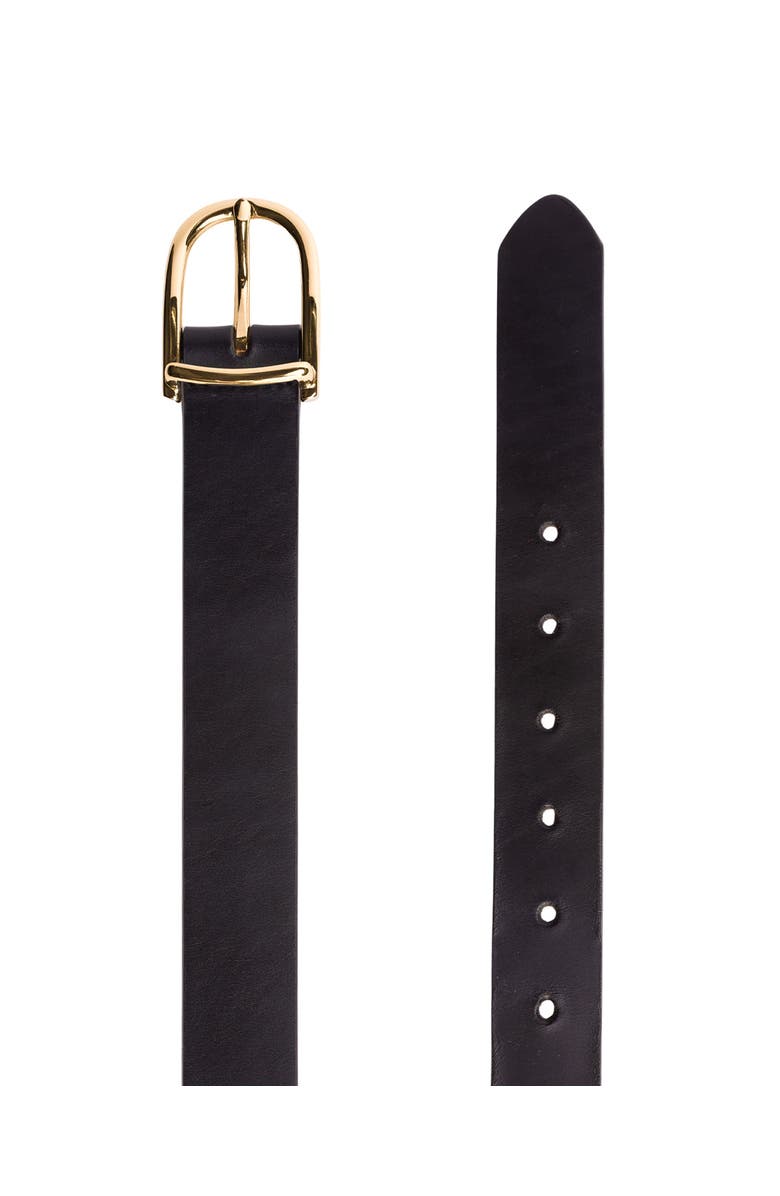 BLACK SUEDE STUDIO Frame Belt, Alternate, color, Black Leather / Gold