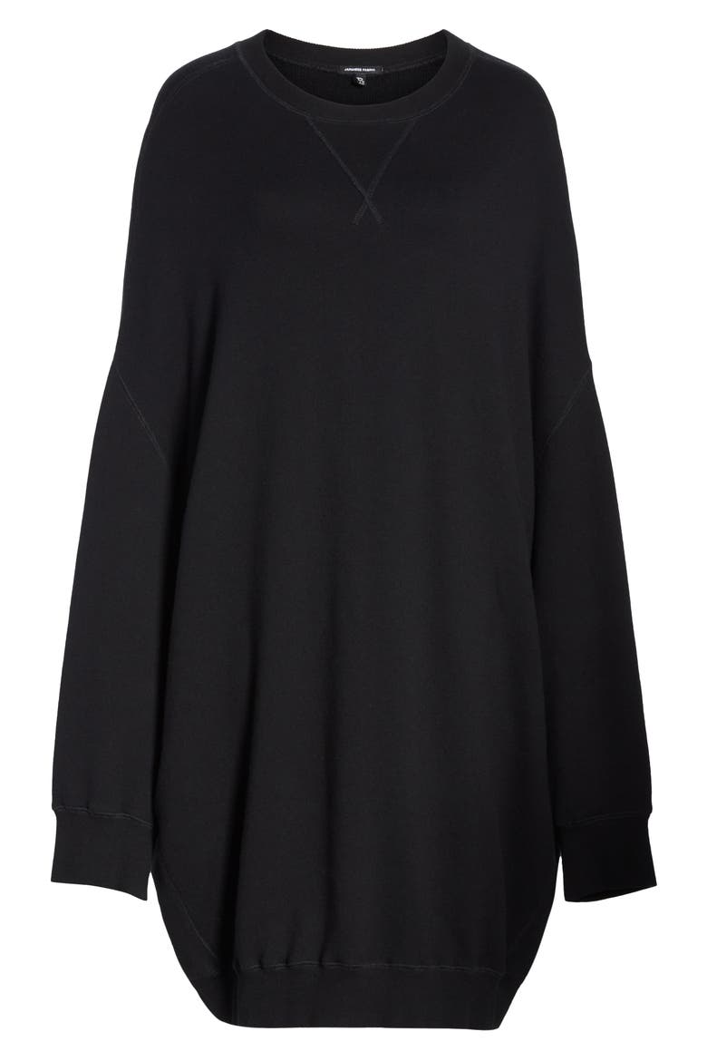 Grunge Sweatshirt Dress, Alternate, color, BLACK