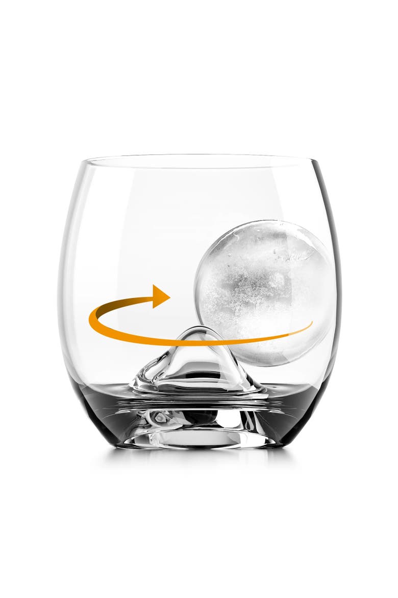 On The Rock Glass with Ice Ball Mould, 8 oz, Glass & Silicone, Alternate, color, Clear