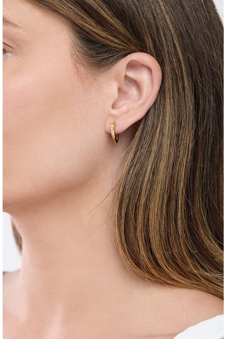 Icon 14k Gold Diamond Hoop Earrings, Alternate, color, 18KY