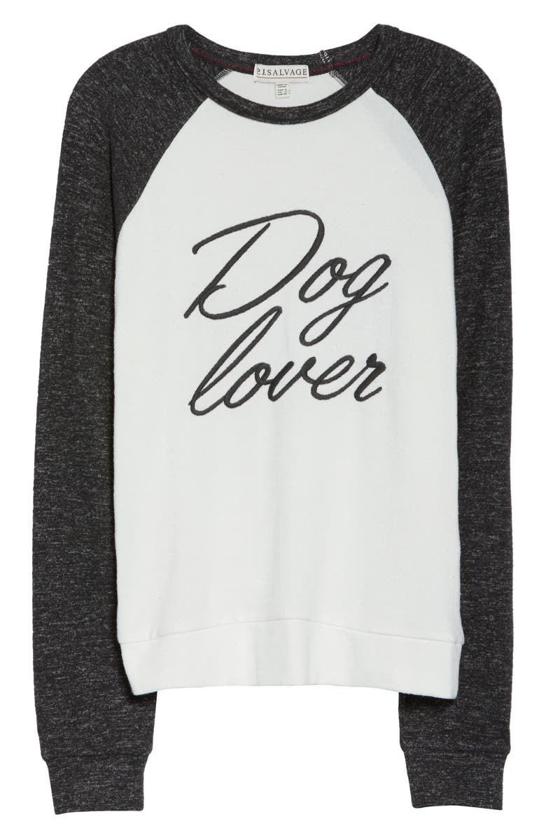 PJ Salvage Hip Hound Embroidered Pajama Top, Alternate, color,