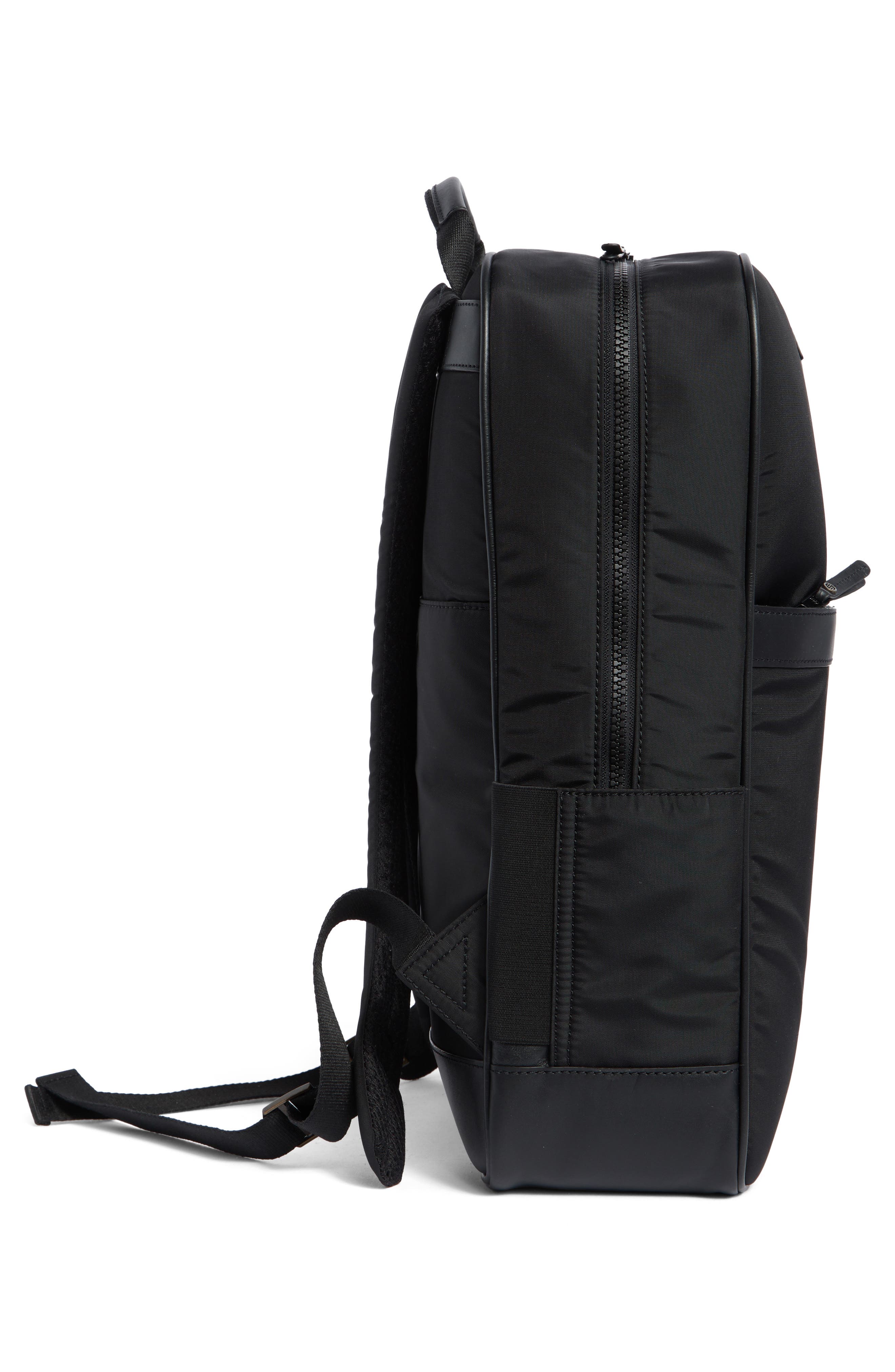 Johnston & Murphy Nylon Backpack, Alternate, color, Black