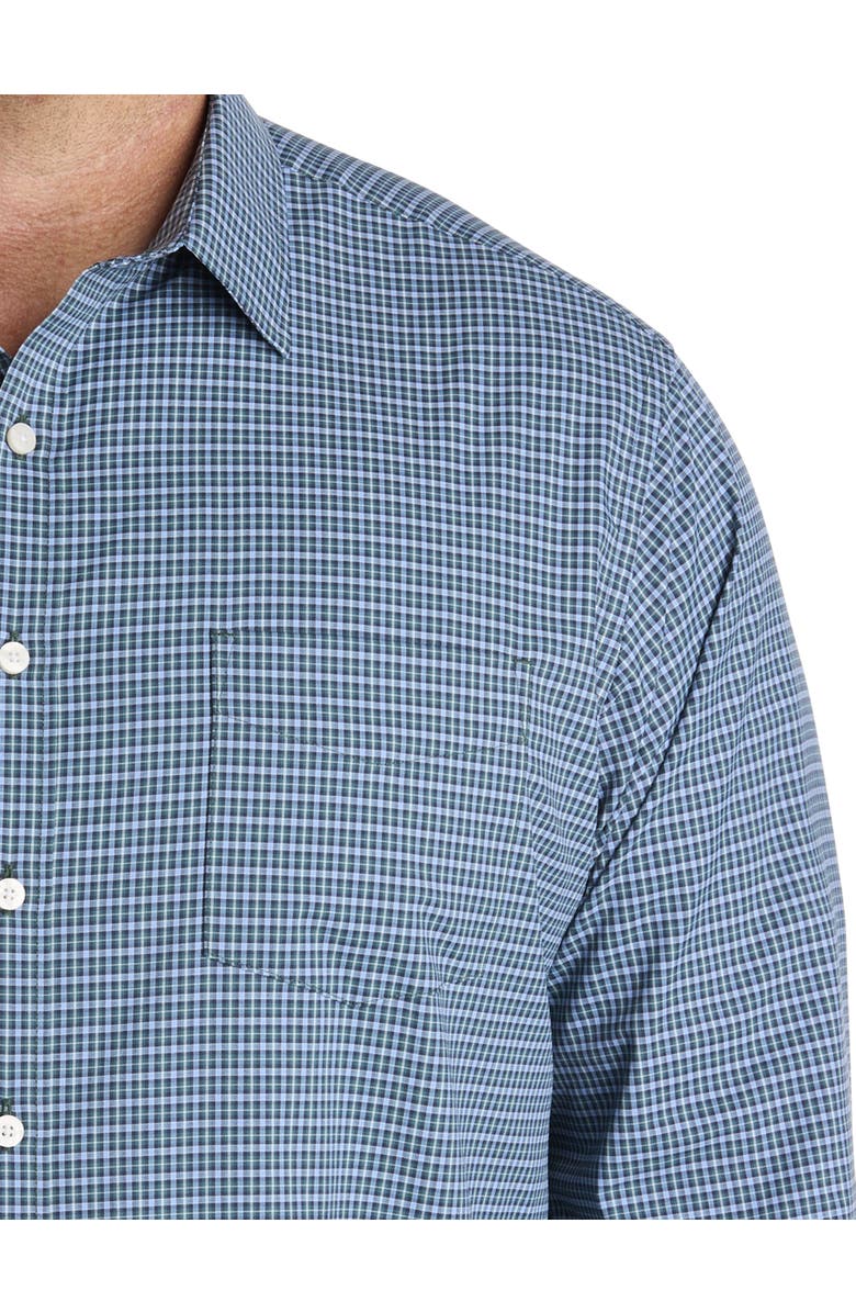 Untuckit Fit by Dxl Big & Tall Delune Plaid Performance Sport Shirt, Alternate, color, Blue
