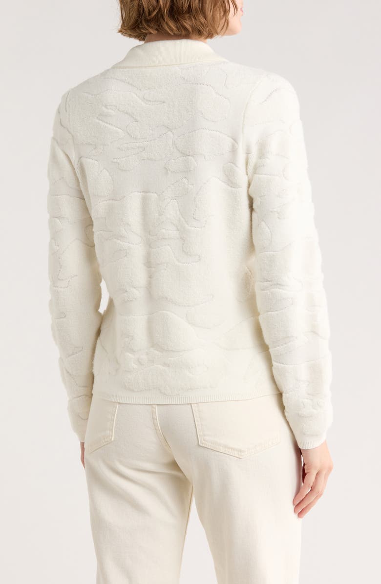 CYRUS Textured Polo Cardigan, Alternate, color, Cream