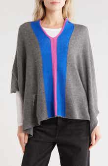 Portolano Colorblock Cashmere Poncho