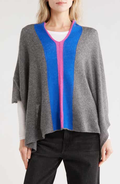 Portolano Colorblock Cashmere Poncho