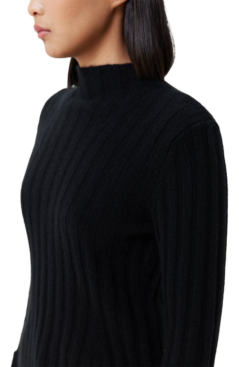 GOBI Mongolian Cashmere Cashmere Turn-Up Cuffs Sweater, Alternate, color, Black